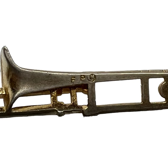 Vintage trombone necklace pendant FP - Picture 3 of 4